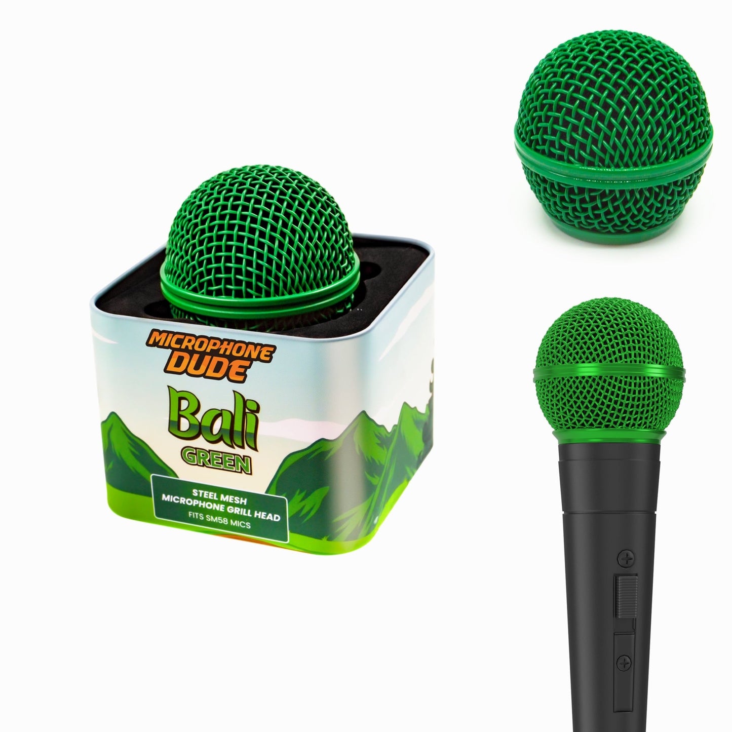 Bali Green - SM58 Replacement Microphone Grille - Microphone Dude