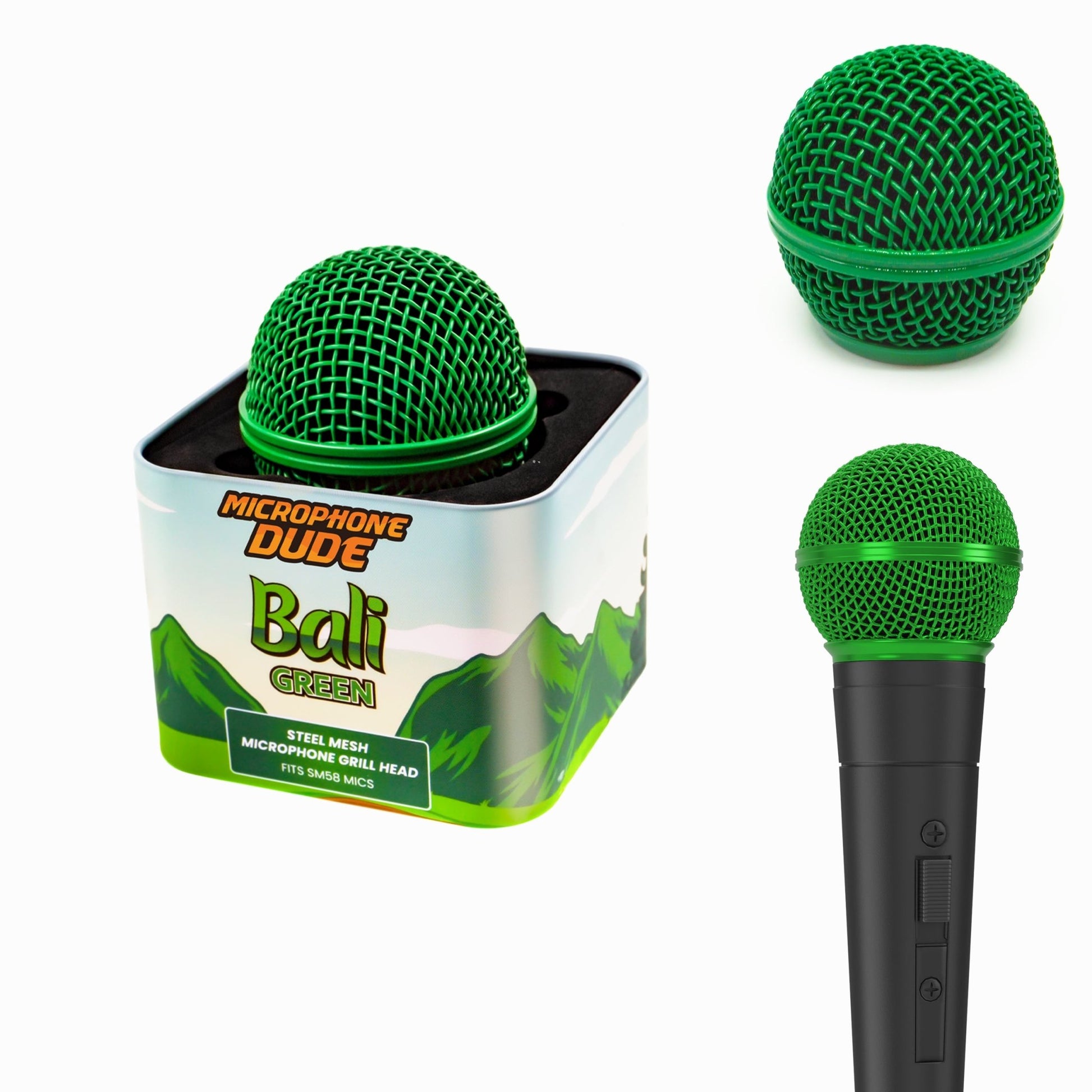 Bali Green - SM58 Replacement Microphone Grille - Microphone Dude