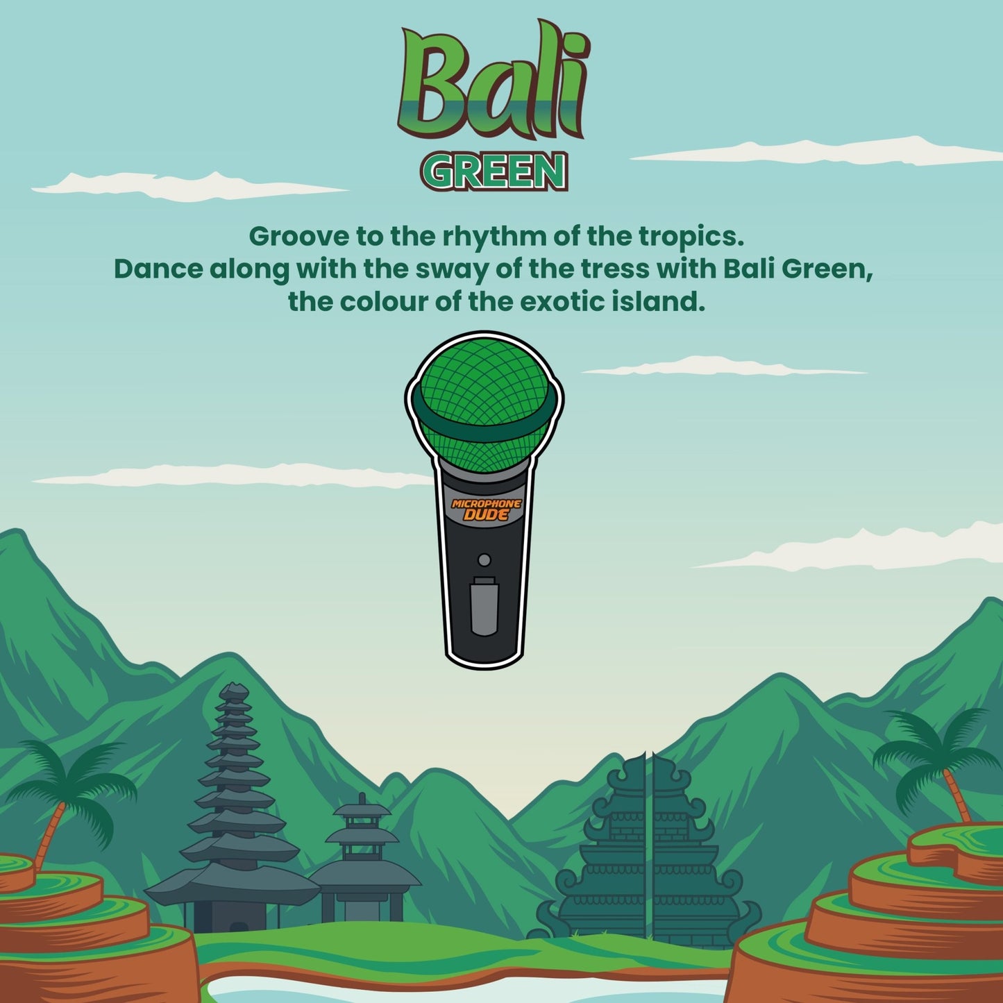 Bali Green - SM58 Replacement Microphone Grille - Microphone Dude