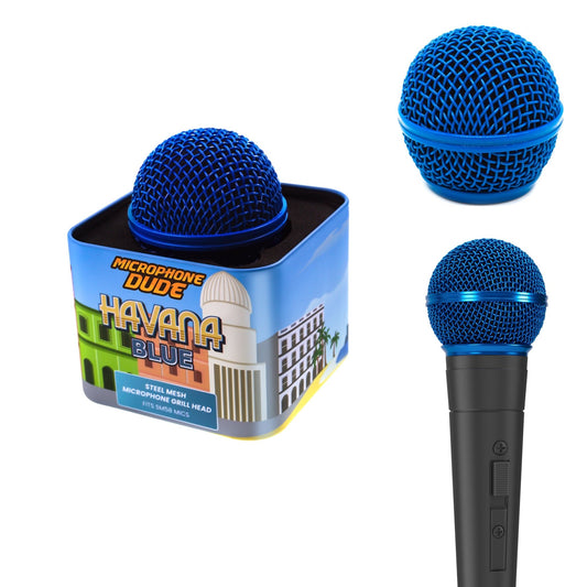 Havana Blue - SM58 Replacement Microphone Grille - Microphone Dude