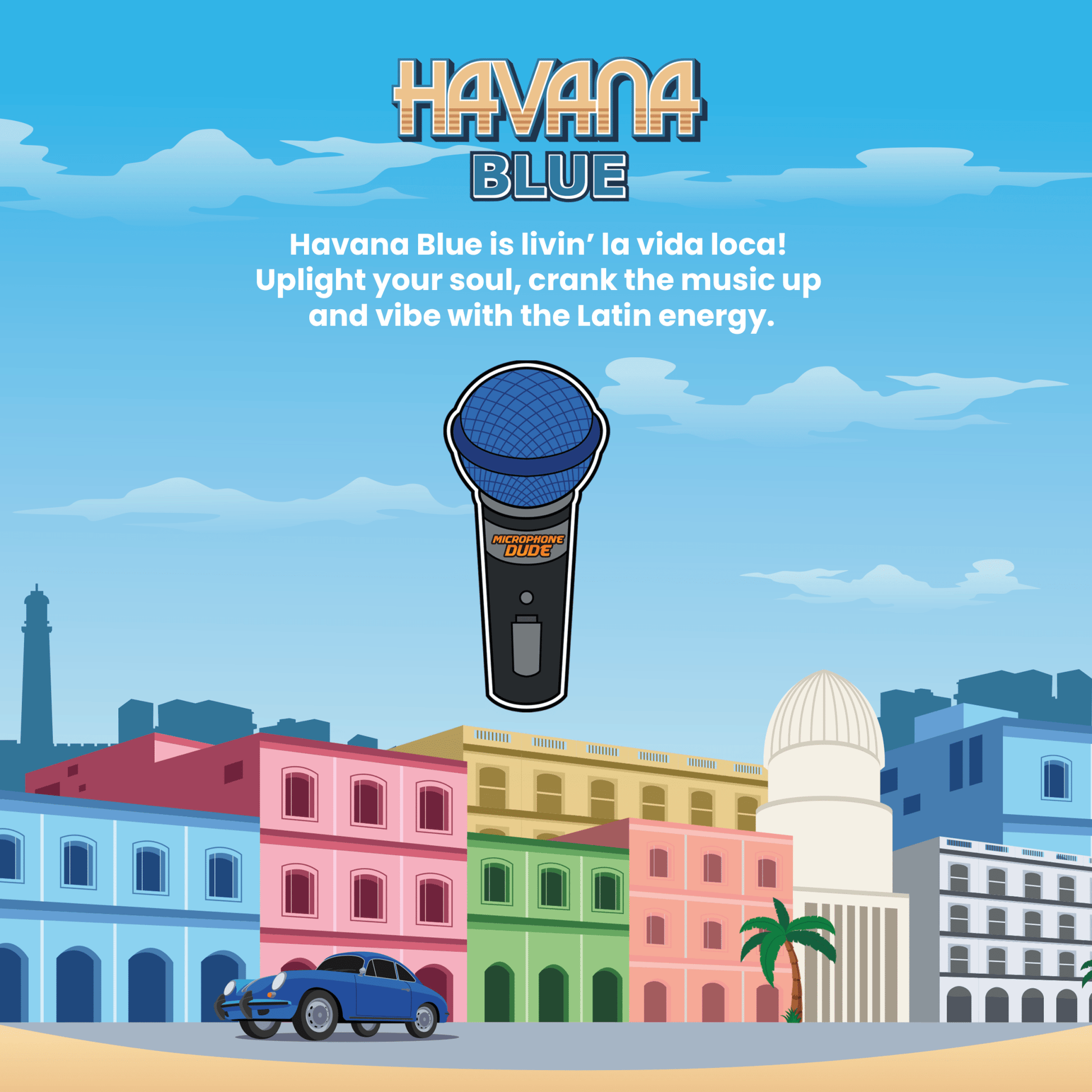 Havana Blue - SM58 Replacement Microphone Grille - Microphone Dude