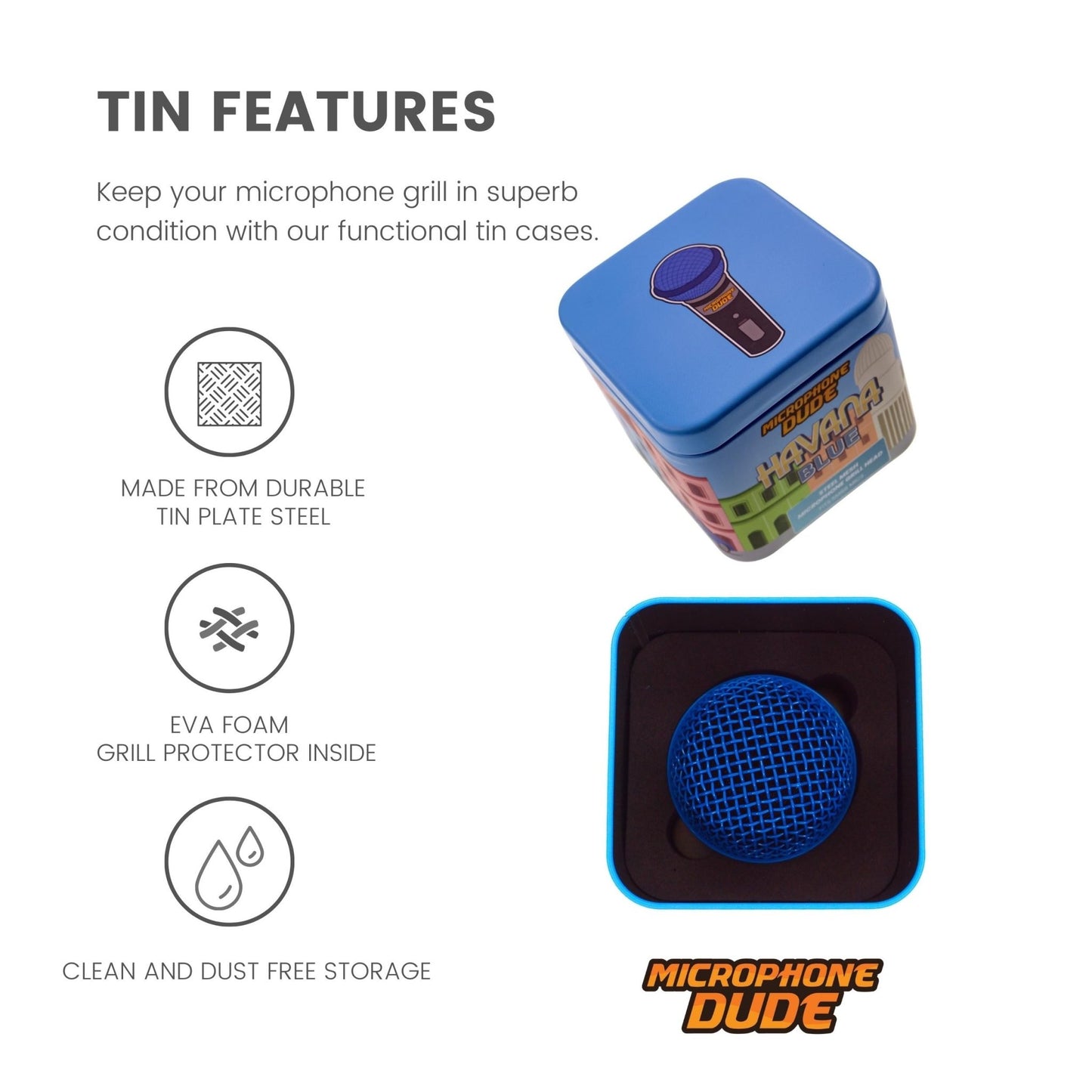 Havana Blue - SM58 Replacement Microphone Grille - Microphone Dude