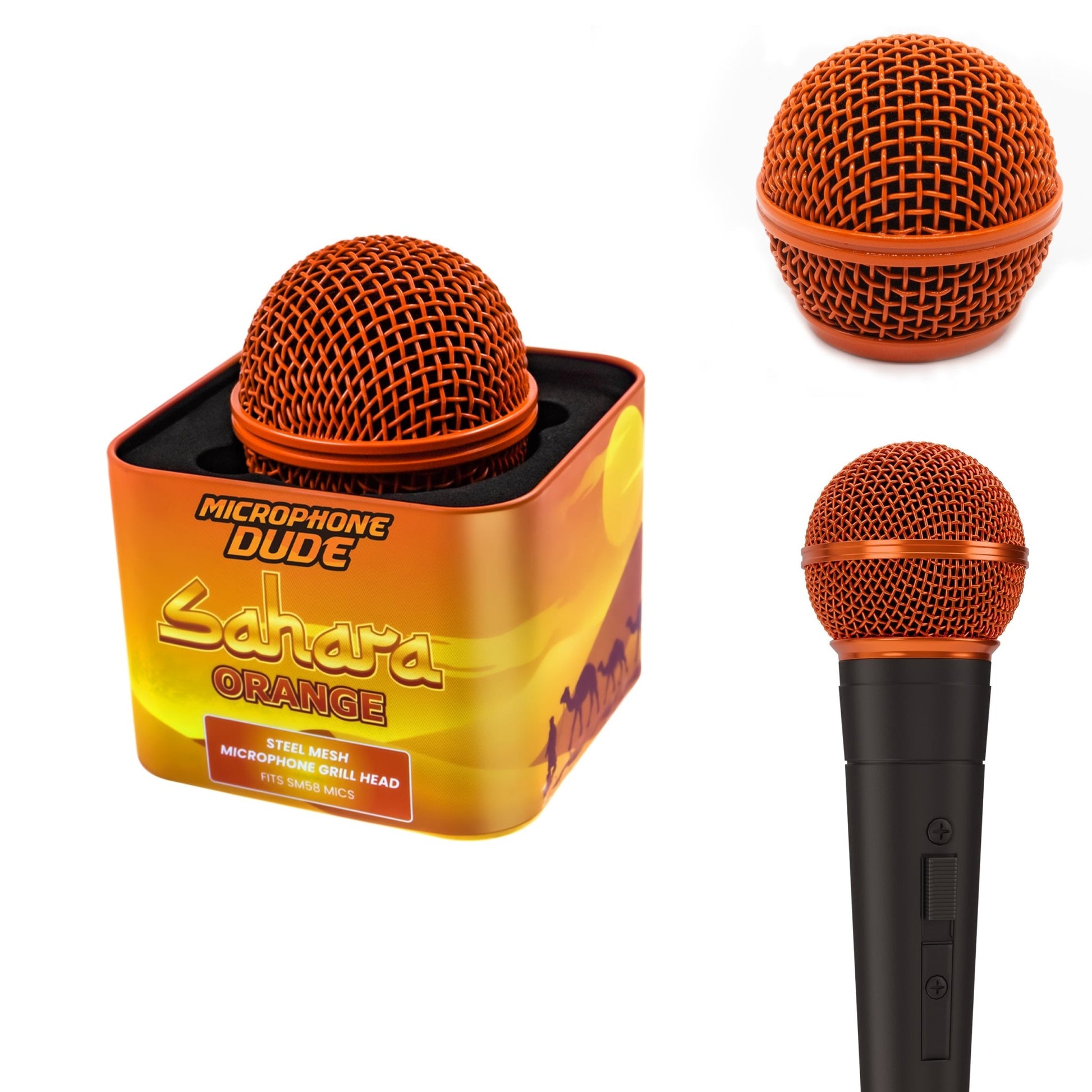 Sahara Orange - SM58 Replacement Microphone Grille - Microphone Dude