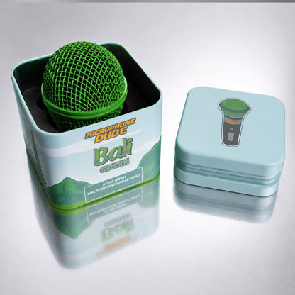 Bali Green replacement grille fitted to a Shure SM58 microphone