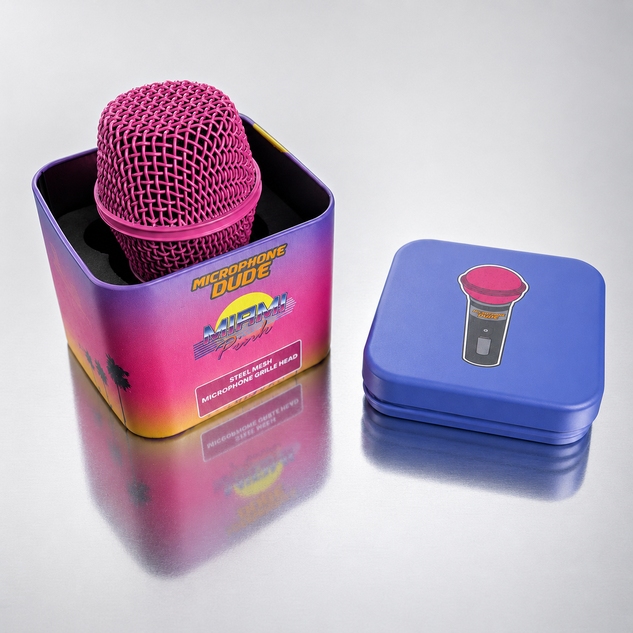 Miami Pink replacement grille fitted to a Shure Beta 87A microphone