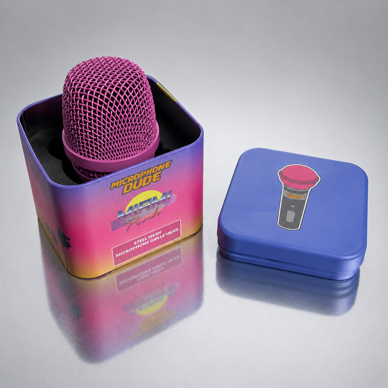 Miami Pink replacement microphone grille compatible with Sennheiser e945 by Microphone Dude
