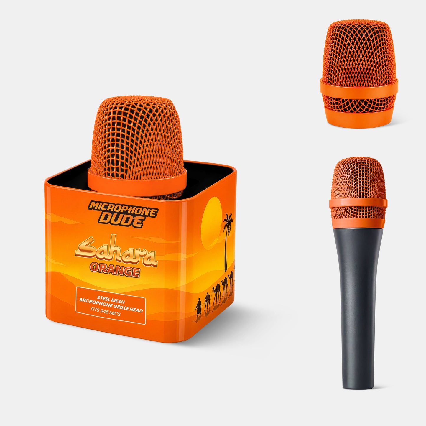 Sahara Orange replacement microphone grille compatible with Sennheiser e945 by Microphone Dude