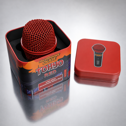 Tokyo Red replacement grille fitted to a Shure Beta 87A microphone
