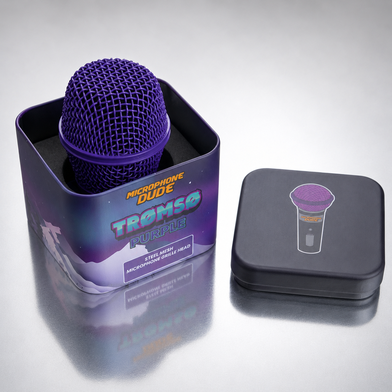 Tromso Purple replacement grille fitted to a Shure Beta 87A microphone