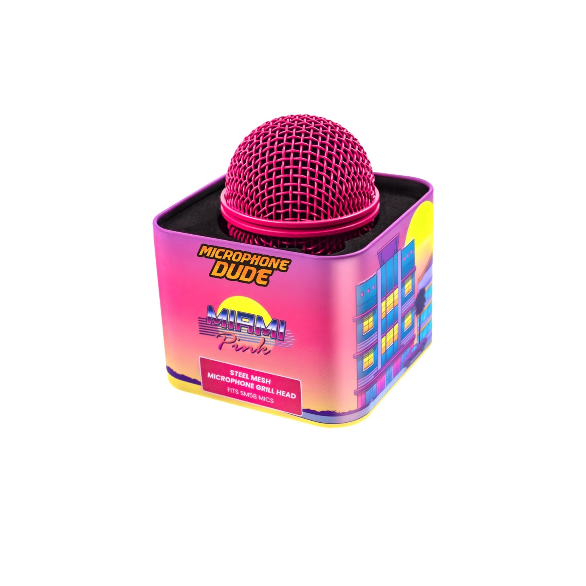 Miami Pink Shure SM58 Replacement Colour Microphone Grille